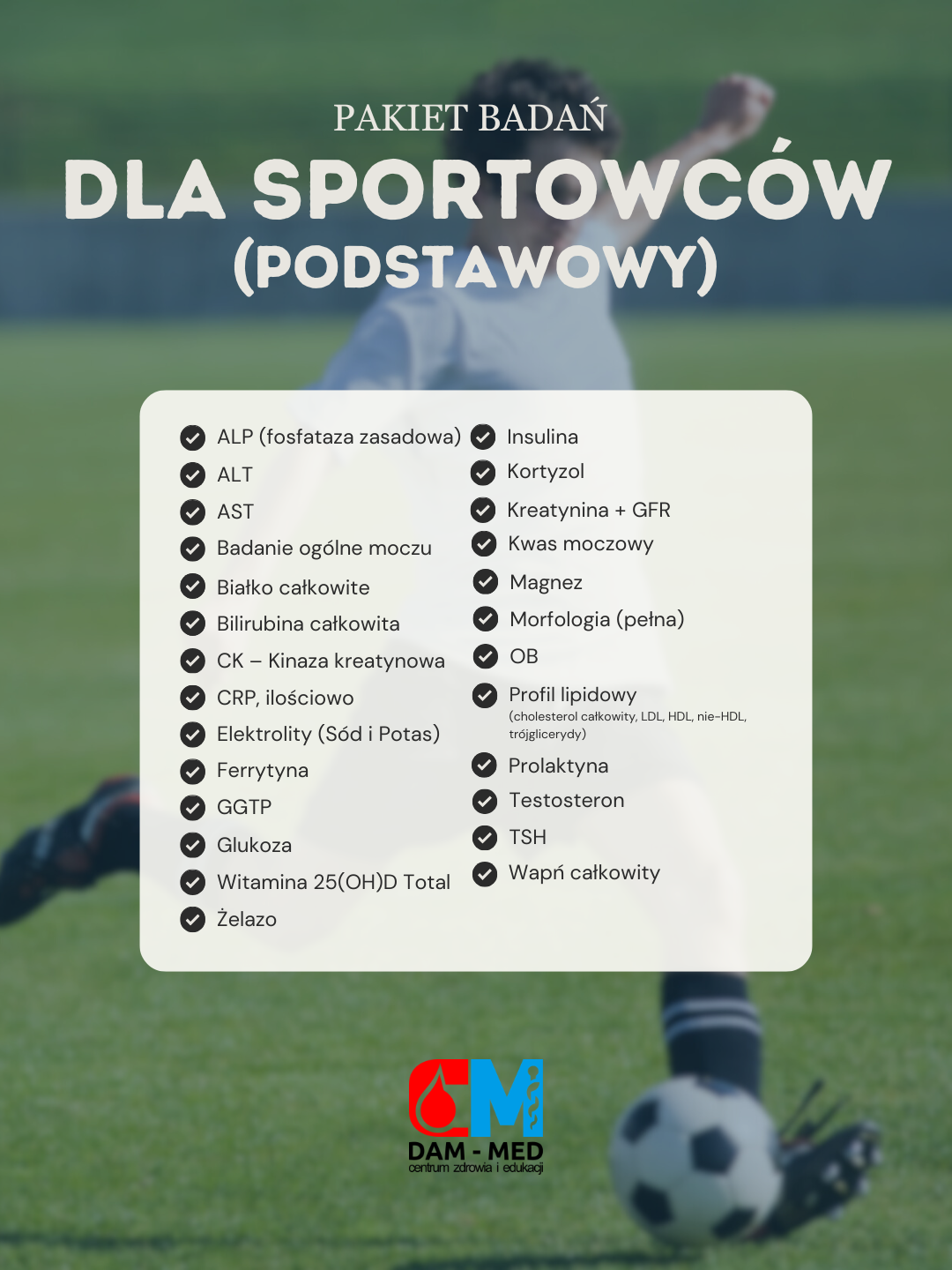 PAKIET BADAŃ_format post - 28 Pakiet dla Sportowców (również amatorów) podstawowy - obrazek 1
